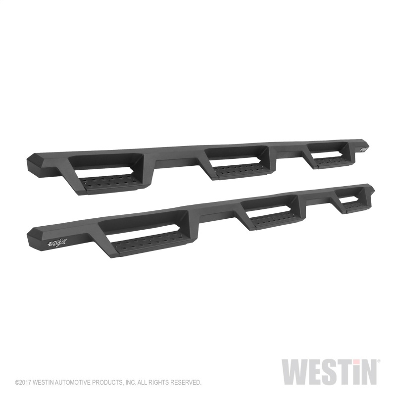 Westin 14-18 Chevrolet Silverado 1500 DC 6.5ft Bed HDX Drop W2W Nerf Step Bars - Tex. Blk thumbnail 2