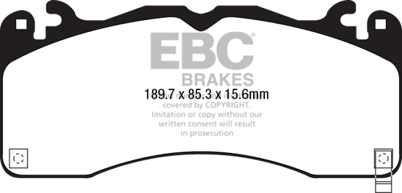 EBC 15+ Ford Mustang 5.0 Performance Pkg Yellowstuff Front Brake Pads thumbnail 4