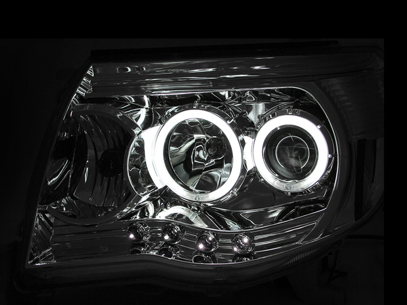 ANZO 2005-2011 Toyota Tacoma Projector Headlights w/ Halos Chrome thumbnail 7