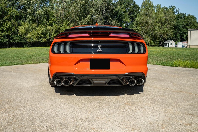 Corsa 20-22 Ford Mustang GT500 3.0in Dual Rear Exit Catback w/ Twin 5.0in Polish Slash Cut Pro Tips thumbnail 2