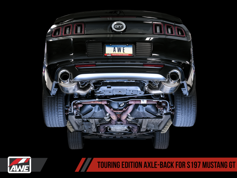 AWE Tuning S197 Mustang GT Axle-Back Exhaust - Touring Edition (Chrome Silver Tips) thumbnail 2