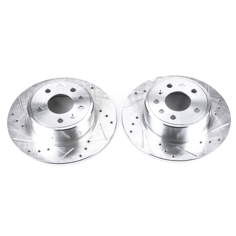 Power Stop 99-03 Saab 9-3 Rear Evolution Drilled & Slotted Rotors - Pair thumbnail 2