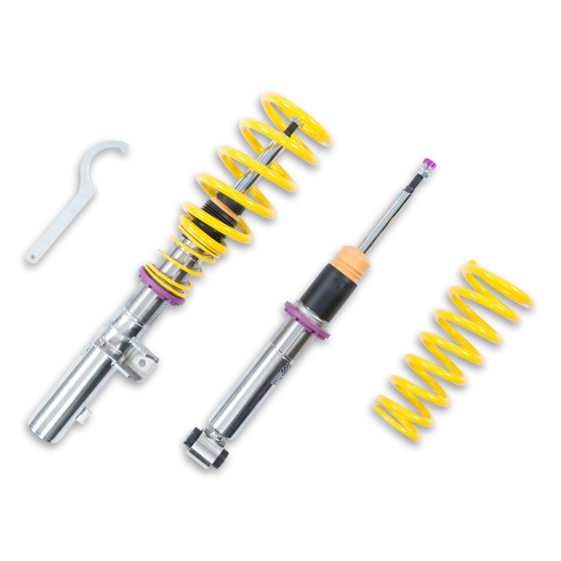 KW Variant 2 Coilover Kits 1522000Z Kits, 2, 1.2 - 2.0 in. Lowered Front, 1.2 - 2.4 in. Lowered Rear, Natural/Yellow Shocks, Yellow Springs, BMW, Kit thumbnail 8