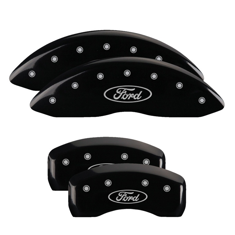 MGP 4 Caliper Covers Engraved Front & Rear Tiffany Snake Yellow Finish Black Char 2005 Ford Mustang thumbnail 7