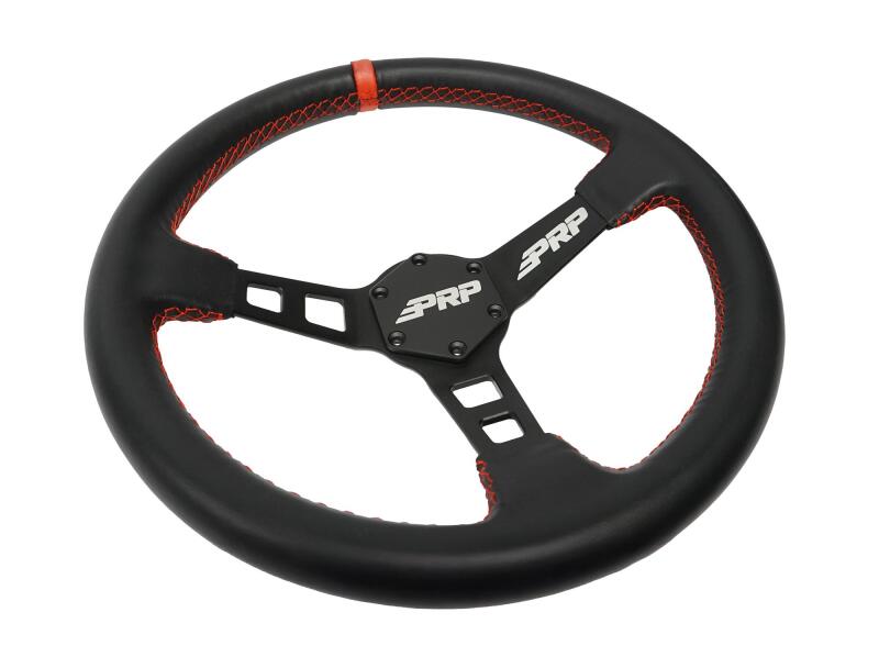 PRP Deep Dish Leather Steering Wheel - Red