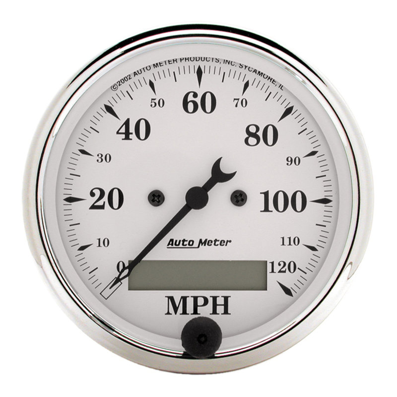 AutoMeter Gauge Speedo. 3-1/8in. 120MPH Elec. Prog. W/ Lcd Odo Old Tyme White thumbnail 5