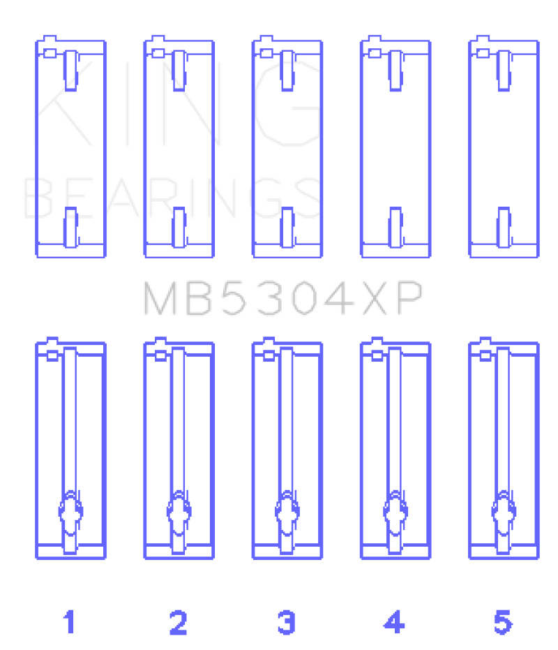 King Engine Bearings Mazda B6/B6-T/ZM/B3/B5 Main Bearing Set - Size STD thumbnail 3