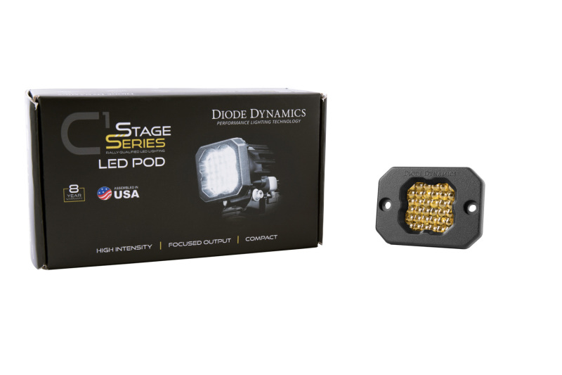 Diode Dynamics Stage Series C1 LED Pod Pro - Yellow Flood Flush ABL Each thumbnail 7