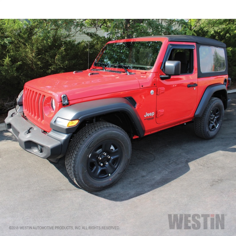 Westin 2018-2019 Jeep Wrangler JL Wade Slim Wind Deflector 2pc - Smoke thumbnail 8