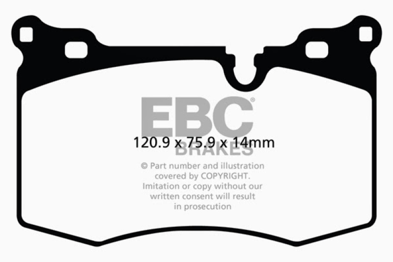 EBC 09-14 Mini Hardtop 1.6 Turbo J.C Works Redstuff Front Brake Pads thumbnail 6