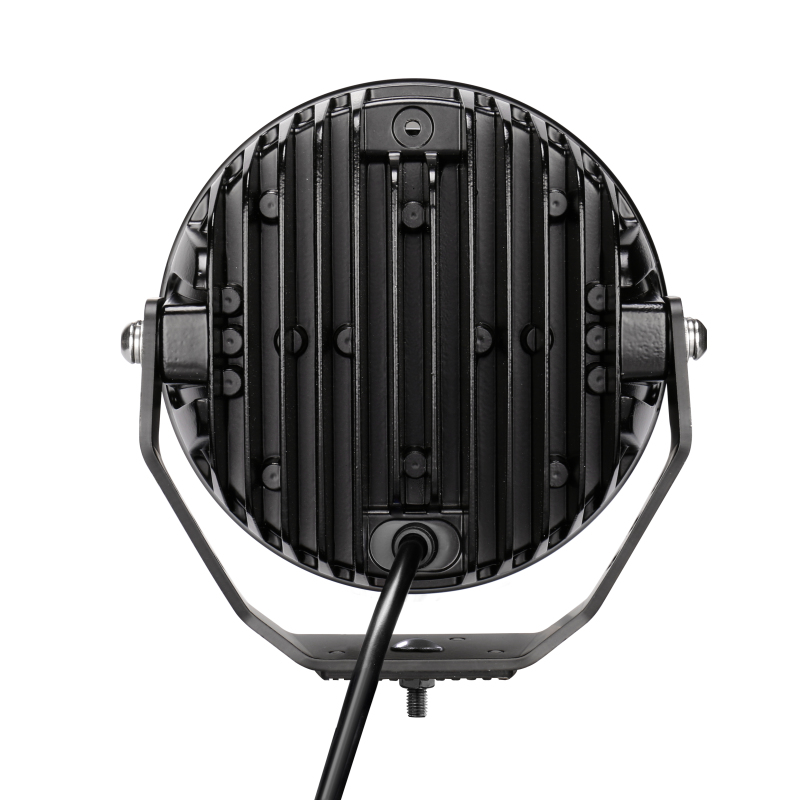 Go Rhino Xplor Blackout Series Round LED Spot Light Beam w/DRL (Surface/Thread Stud Mnt) 7in. - Blk thumbnail 5