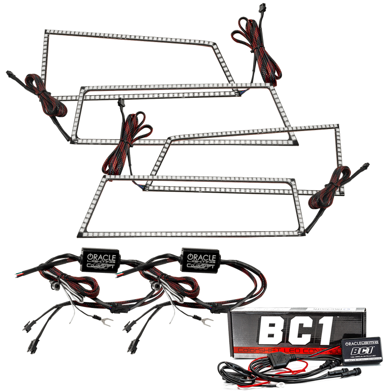 Oracle Chevy Silverado 03-06 Square Dual Halo Kit - ColorSHIFT w/ BC1 Controller thumbnail 2