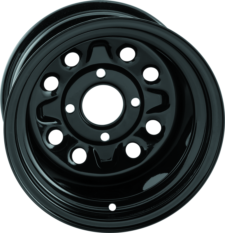 Quadboss Steely Gloss Black Wheels 12x7 Wheels, Black, 12 in. x 7.00 in., Steel, Black, 4 x 110mm Bolt Circle, 2+5 in. Offset, Each thumbnail 3