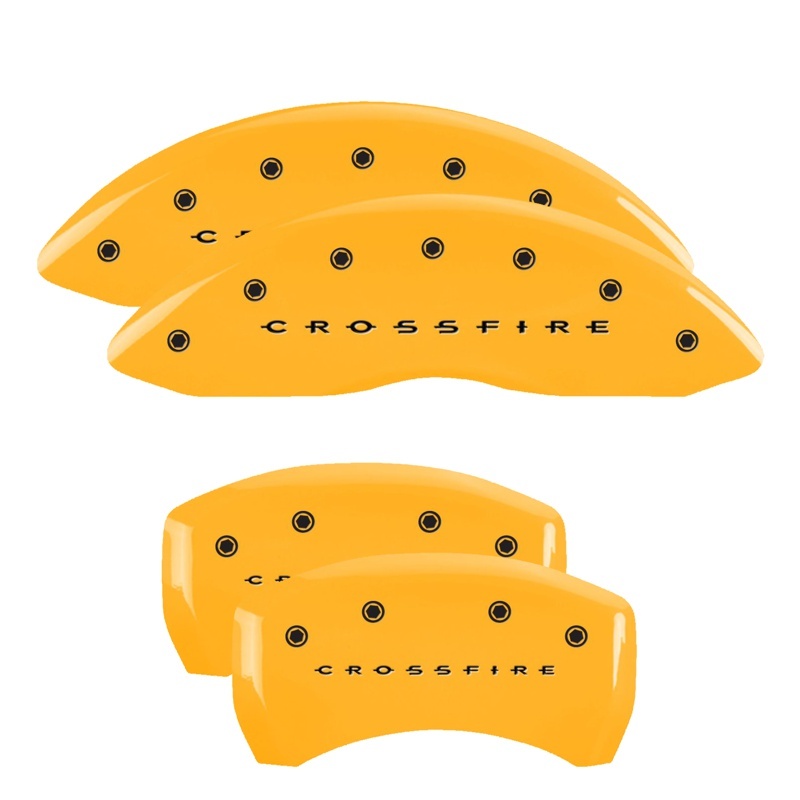 MGP 4 Caliper Covers Engraved F & R Crossfire Yellow Finish Black Char 2005 Chrysler Crossfire thumbnail 7