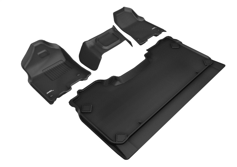 3D MAXpider 19-24 Dodge Ram 1500 Crew Cab W/ Bench Front Row Kagu Black Full Set (R1 3 PCS DESIGN) thumbnail 2