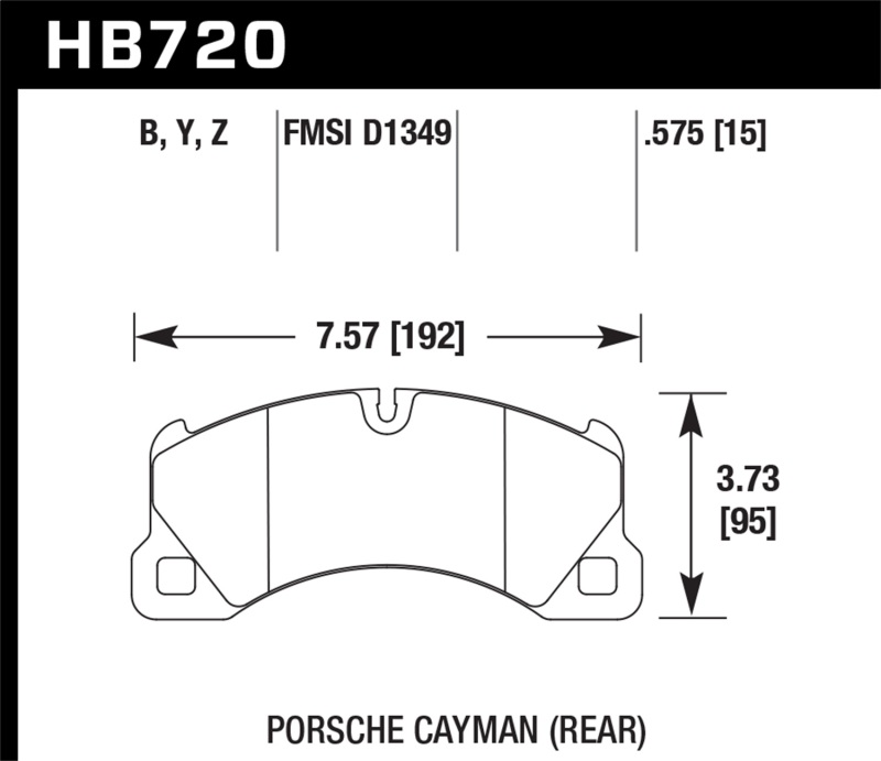 Hawk 10-16 Porsche Panamera / 08-15 Porsche Cayenne LTS Street Front Brake Pads thumbnail 5