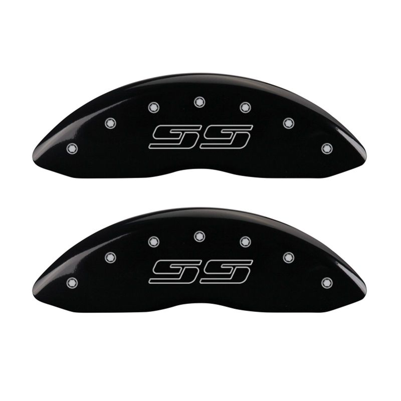 MGP 4 Caliper Covers Engraved Front & Rear Avalanche style/SS Black finish silver ch thumbnail 7