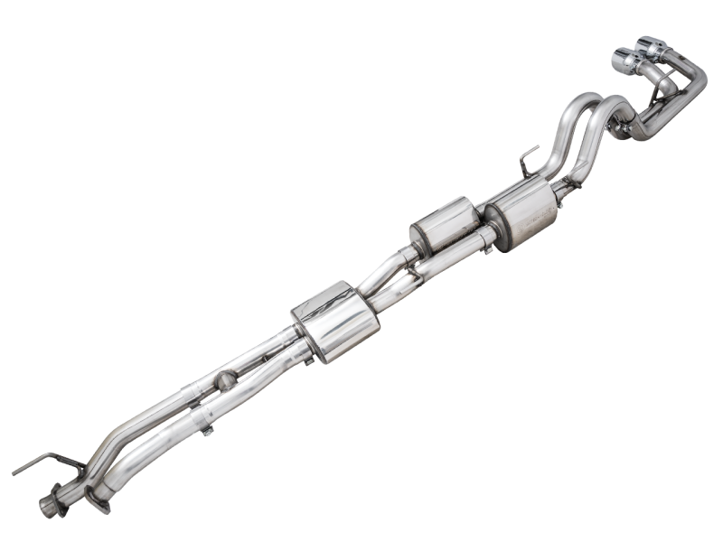 AWE Tuning 16-22 Toyota Tacoma 0FG Cat-Back Exhaust w/ BashGuard - Dual Chrome Silver Tips thumbnail 3