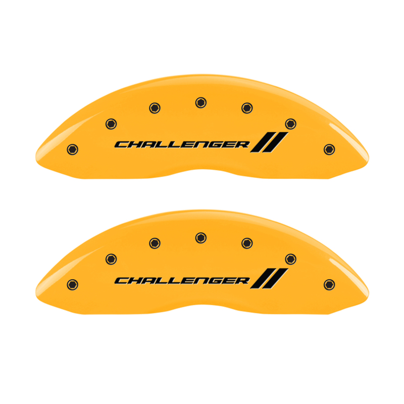 MGP 4 Caliper Covers Engraved F & R Stripes/Challenger Yellow Finish Black Char 2006 Dodge Charger thumbnail 6