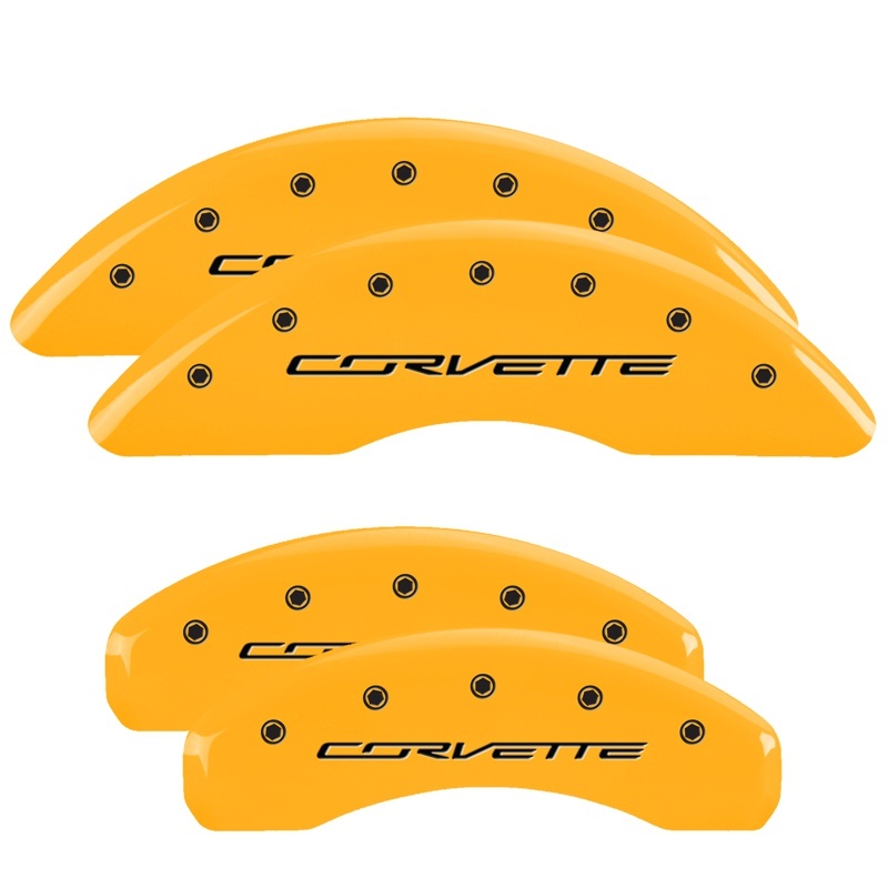 MGP Front set 2 Caliper Covers Engraved Front MGP Black finish silver ch thumbnail 6