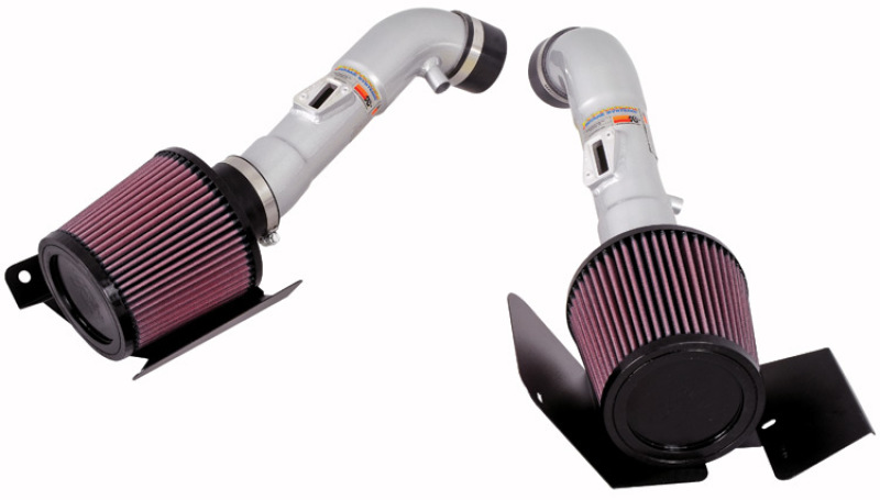 K&N 07-08 350z Dual Silver Typhoon Short Ram Intake thumbnail 2