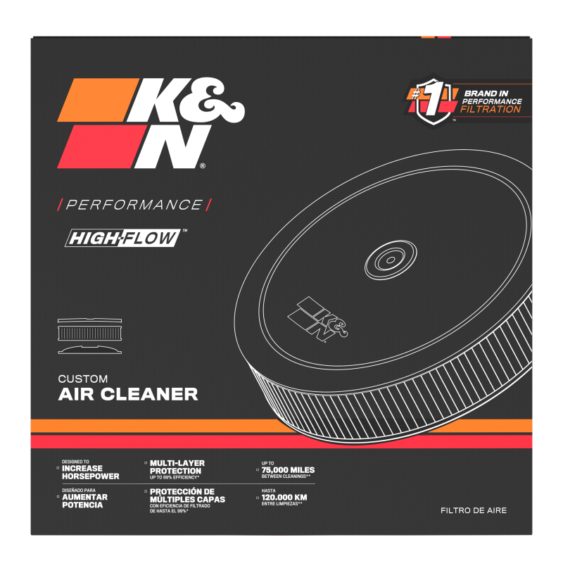 K&N X-Stream Flow Control 4Bl Holley No Choke 14X4