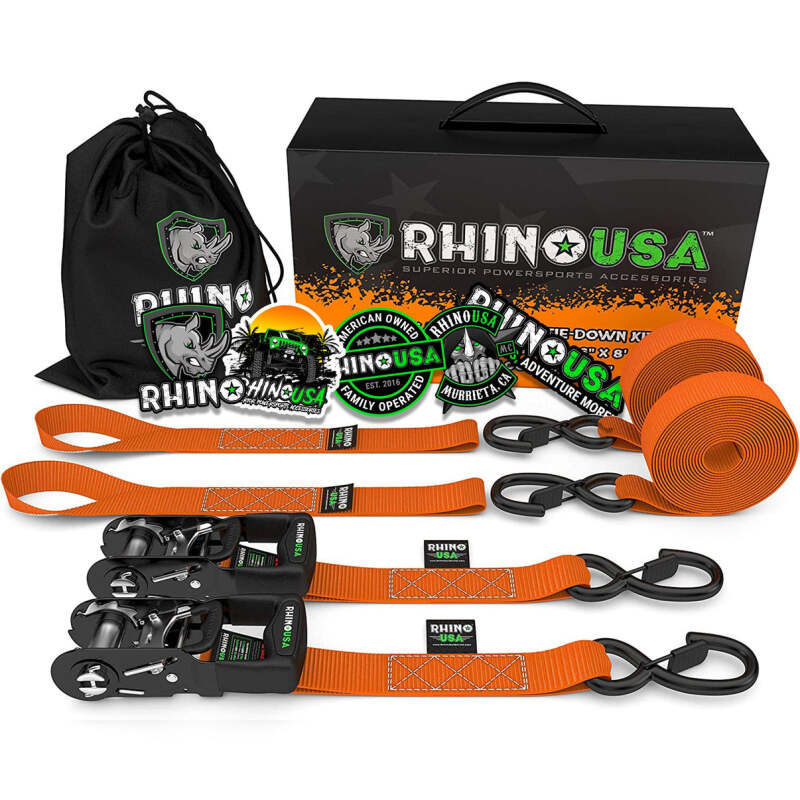 Rhino USA Heavy Duty Ratchet Tie-Downs 2-Pack (Orange) 1.6In X 8Ft
Tie Down