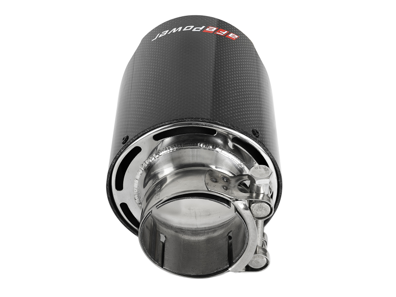 aFe MACH Force-Xp 304 SS Clamp-On Exhaust Tip 2.5in. Inlet / 4.5in. Outlet / 7in. L - Carbon Fiber thumbnail 8