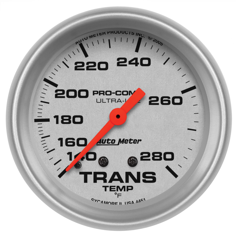 Autometer Ultra-Lite 66.7mm Mechanical 140-280 Degree F Transmission Temperature Gauge thumbnail 4