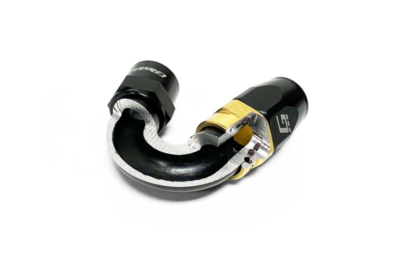 GReddy AN08 60 DEGREE HOSE END SWIVEL BLACK/GOLD ANODIZED thumbnail 4
