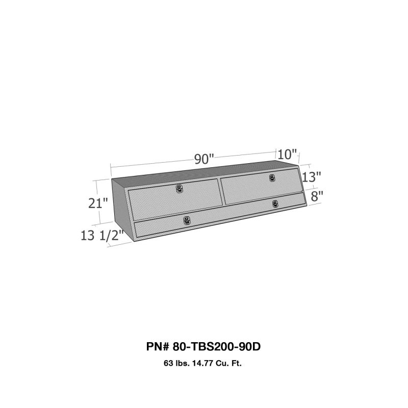 Westin/Brute Contractor TopSider 90in w/ Doors - Aluminum thumbnail 5