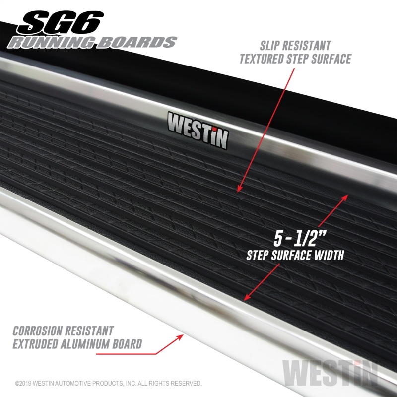 Westin SG6 Polished Aluminum Running Boards 79 in - Polished thumbnail 7