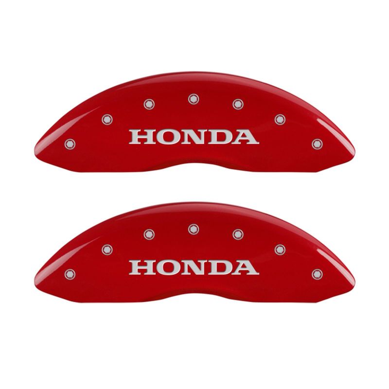 MGP 4 Caliper Covers Engraved Front Honda Engraved Rear H Logo Red finish silver ch thumbnail 7