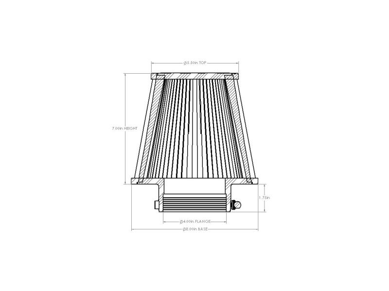 aFe Magnum FORCE Intake Replacement Air Filter w D2 Dura-Dry Media 4in F x8in B x5-1/2in T x7in H thumbnail 4