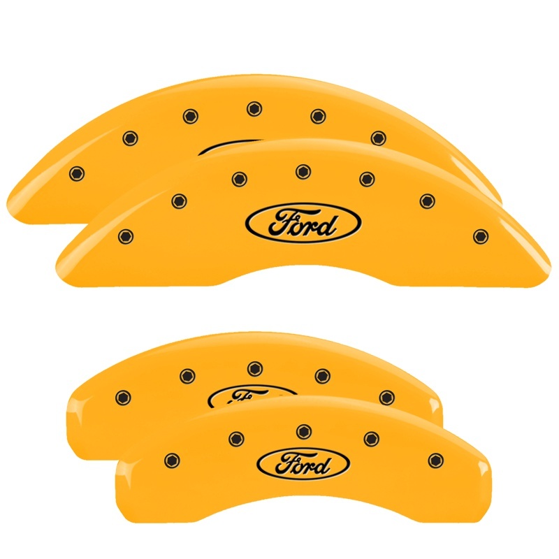 MGP 4 Caliper Covers Engraved F & R Oval Logo/Ford Yellow Finish Black Char 2007 Ford Expedition thumbnail 6