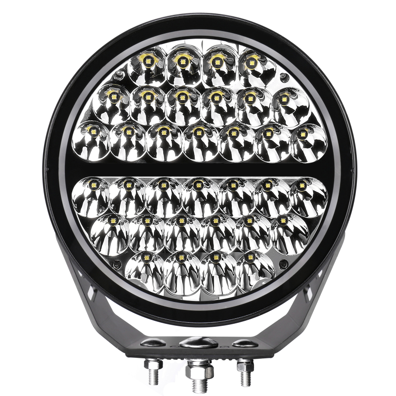 Go Rhino Xplor Blackout Series Round Single LED Spot Light Kit w/DRL (Surface Mount) 9in. - Blk thumbnail 2