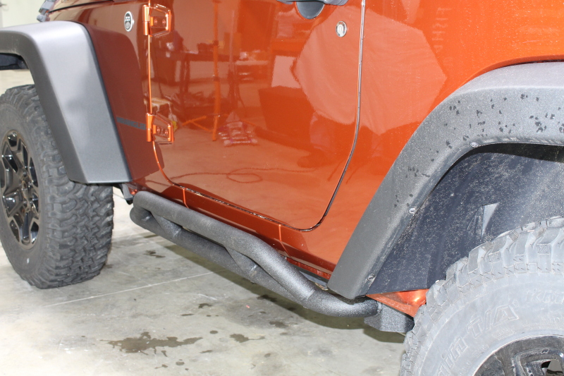 Fishbone Offroad 07-18 Jeep JK 2 Door Wrangler JK Steel Rock Sliders - Blk Textured Powdercoat thumbnail 9