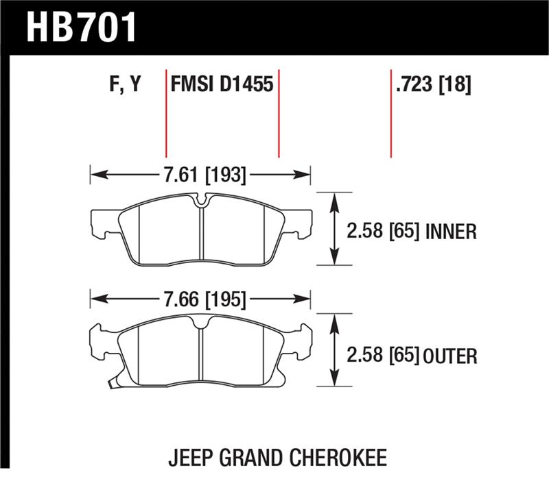 Hawk 11-12 Dodge Durango / 11-12 Jeep Grand Cherokee LTS Front Street Brake Pads