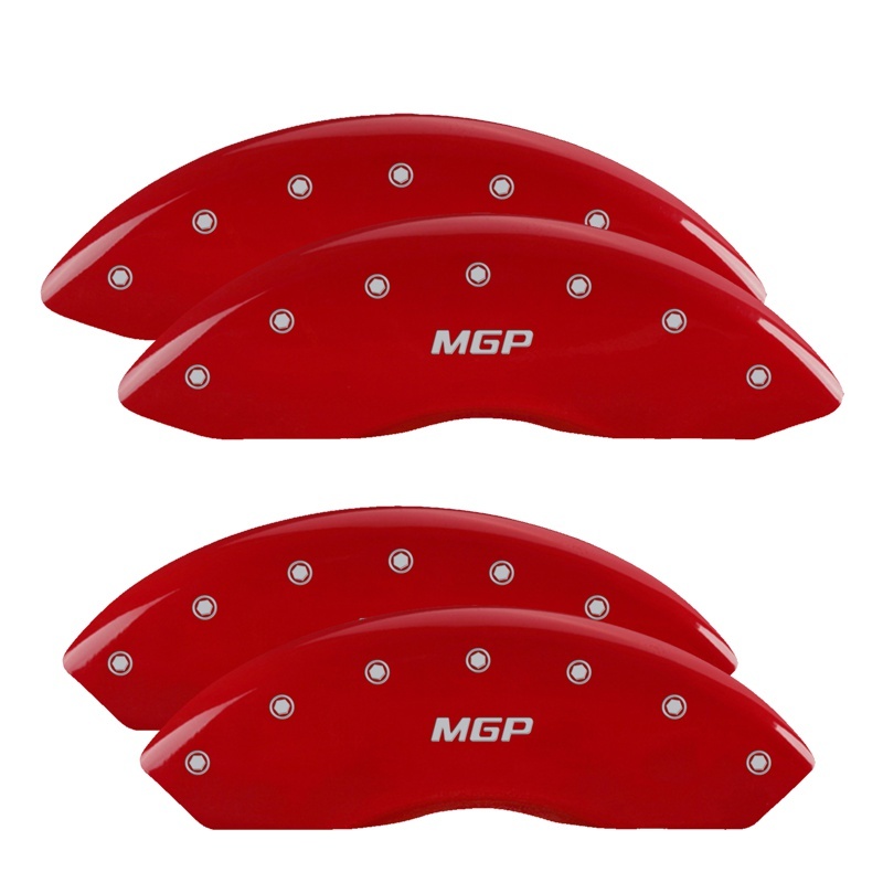 MGP 4 Caliper Covers Engraved Front & Rear MGP Red Finish Silver Char 2014 Chevrolet Express 2500 thumbnail 8