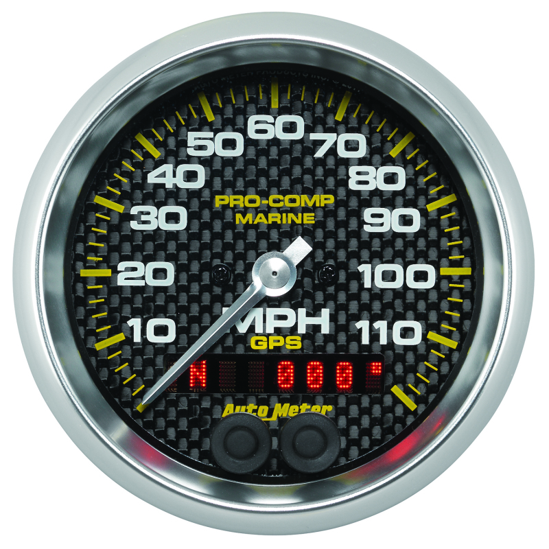 Autometer Marine Carbon Fiber Ultra-Lite 3-3/8in 120MPH GPS Speedometer Gauge