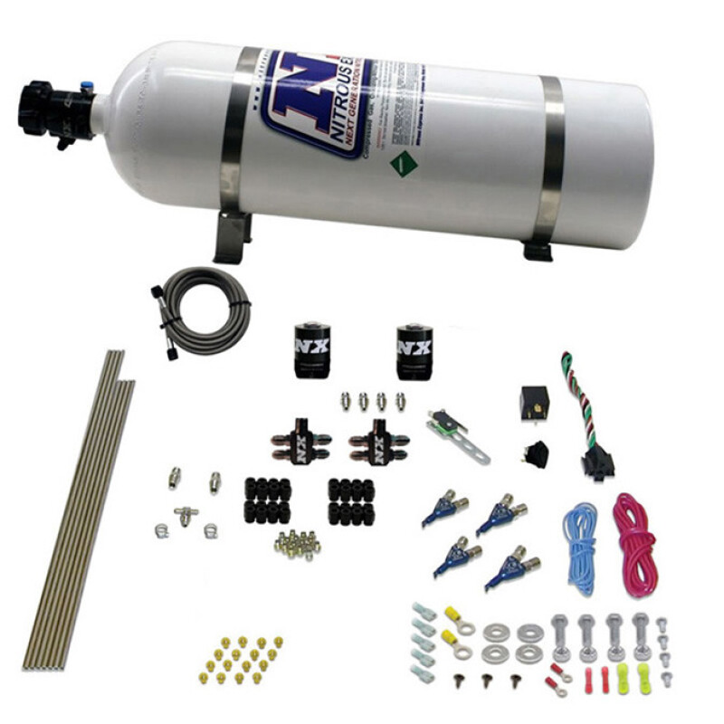 Nitrous Express 4 Cyl Gasoline EFI Nitrous Kit (50-250HP) w/15lb Bottle