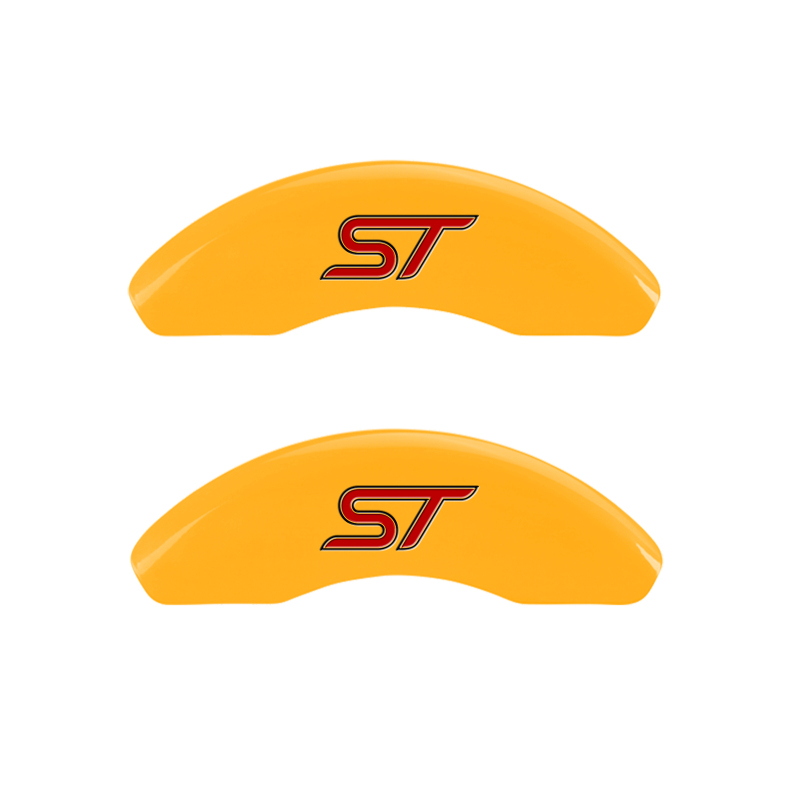 MGP 4 Caliper Covers Engraved Front & Rear No bolts/ST Yellow finish black ch thumbnail 4