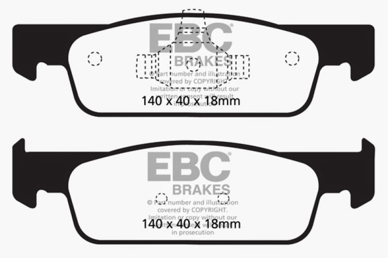 EBC 2016-2017 Smart Fortwo 0.9L Turbo Ultimax2 Front Brake Pads thumbnail 5