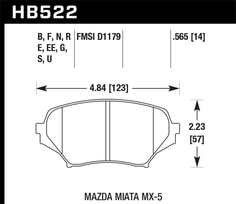 Hawk 06-10 Mazda Miata Mx-5 Front HPS Street Brake Pads thumbnail 5