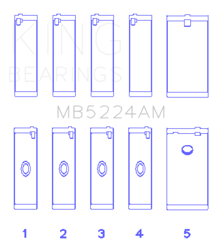 King Engine Bearings General Motors 400CI 6.6L V8 OHV Crankshaft Main Bearing Set (Set of 5) thumbnail 4