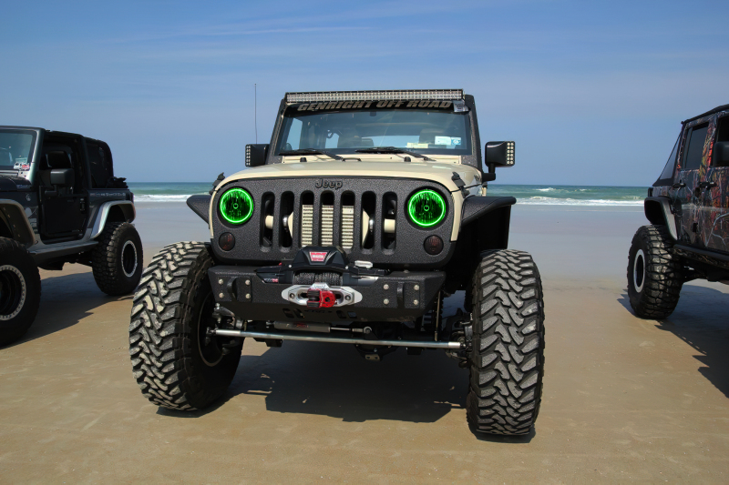Oracle 07-17 Jeep Wrangler Surface Mount LED Headlight Halo Kit - Green thumbnail 7