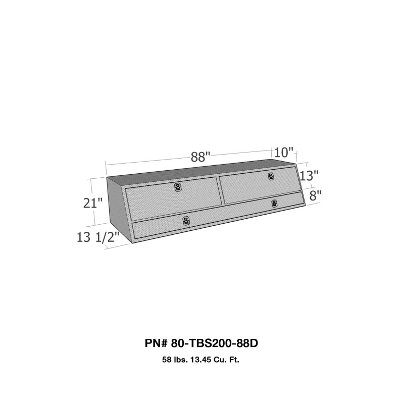 Westin/Brute Contractor TopSider 88in w/ Doors - Aluminum thumbnail 7