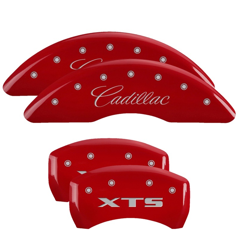 MGP 4 Caliper Covers Engraved Front & Rear GMC Red finish silver ch thumbnail 6
