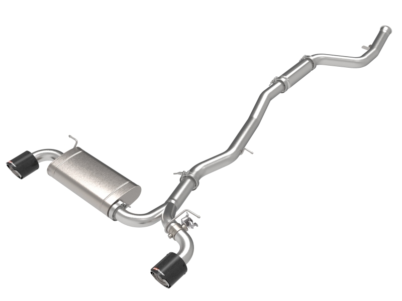 aFe POWER Takeda 2021 Toyota Supra 2.0L (t) 2.5in-3in 304 SS CB Exhaust w/ Carbon Tips thumbnail 2