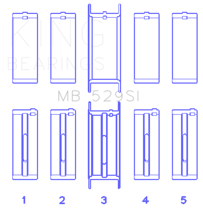King Engine Bearings Ford V8 221 Main Bearing Set thumbnail 3